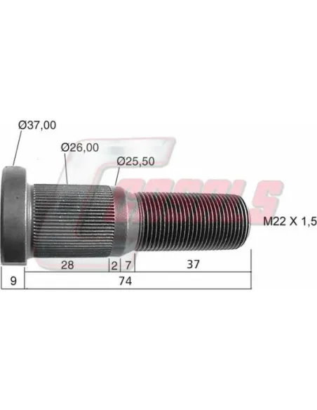 Tornillería de rueda para SMB CASALS 21486