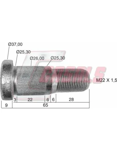 PERNO FRUEHAUF FRENO DISCO 65mm