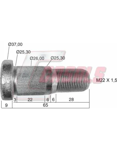 Tornillería de rueda para FRUEHAUF, ILASA CASALS 21488