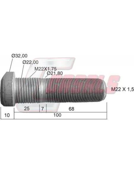 PERNO FRENO DE DISCO 100mm