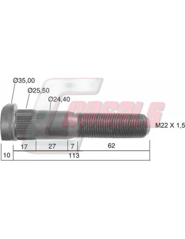 PERNO RVI RUEDA SIMPLE 113m