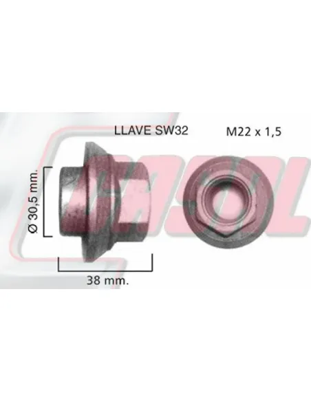 TUERCA LLANTA ALUMINIO M22X1.5 SW32