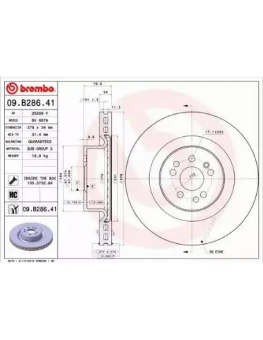 09.B286.41 Disco de freno Brembo