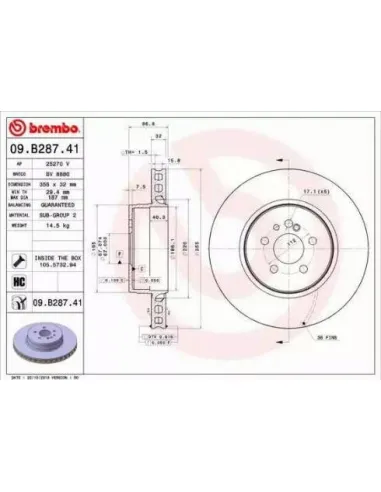 09.B287.41 Disco de freno Brembo