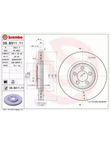 09.B311.11 Disco de freno Brembo