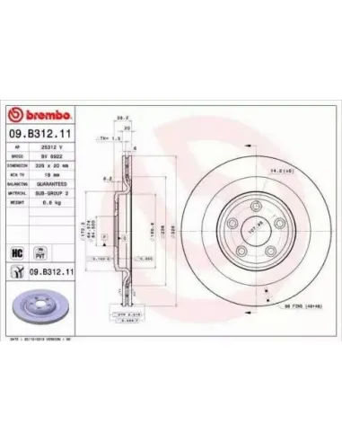 09.B312.11 Disco de freno Brembo