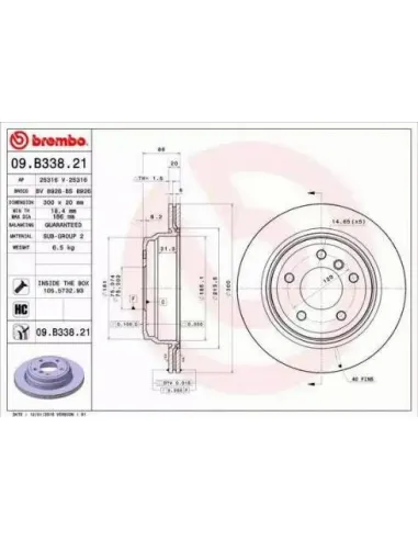 09.B338.21 Disco de freno Brembo