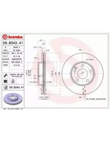 09.B343.41 Disco de freno Brembo