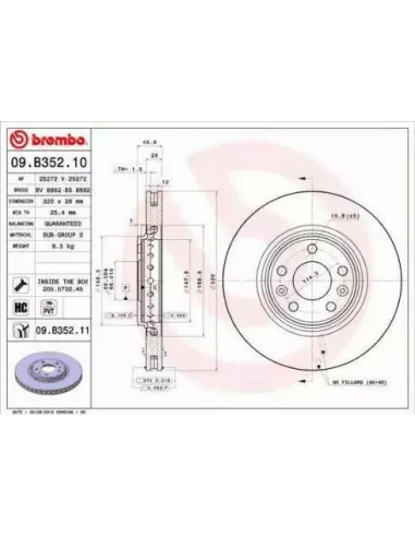 09.B352.10 Disco de freno Brembo