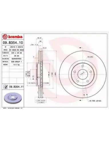 09.B354.10 Disco de freno Brembo