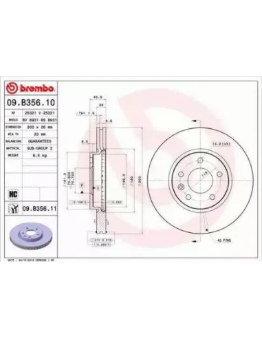 09.B356.10 Disco de freno Brembo