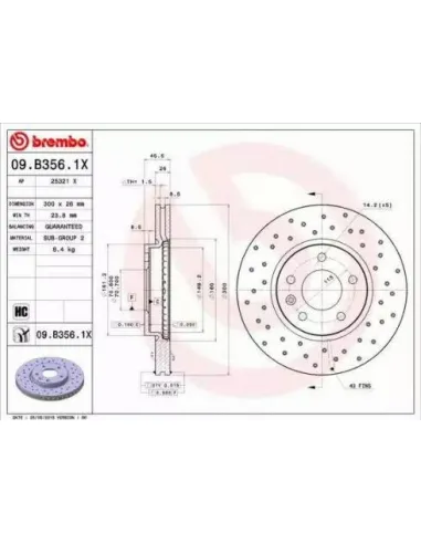 09B3561X Disco de freno Brembo