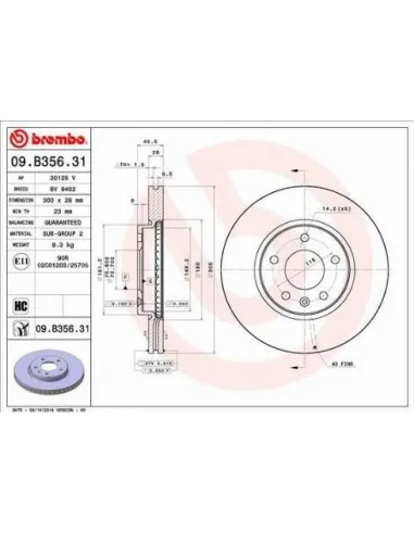 09.B356.31 Disco de freno Brembo