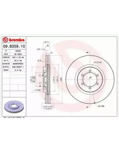 09.B359.10 Disco de freno Brembo