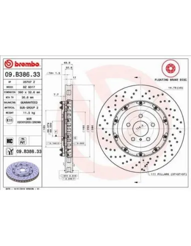 09B38633 Disco de freno Brembo