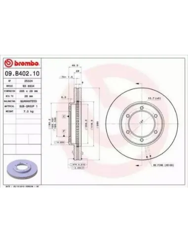 09.B402.10 Disco de freno Brembo