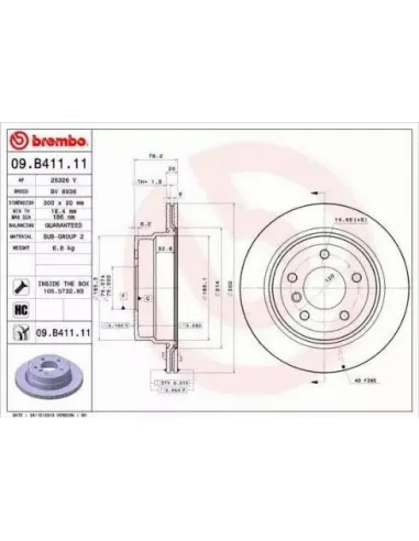 09.B411.11 Disco de freno Brembo