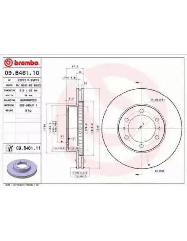 09.B461.10 Disco de freno Brembo