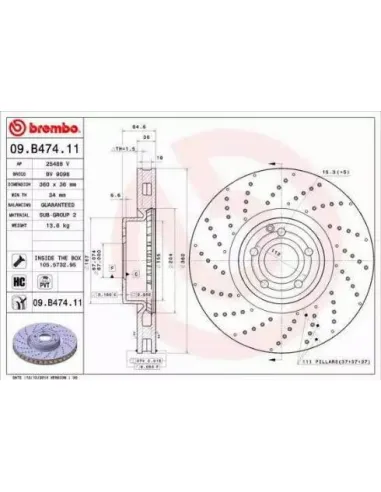 09.B474.11 Disco de freno Brembo