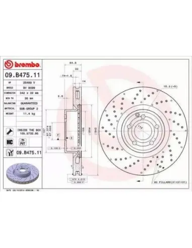 09.B475.11 Disco de freno Brembo