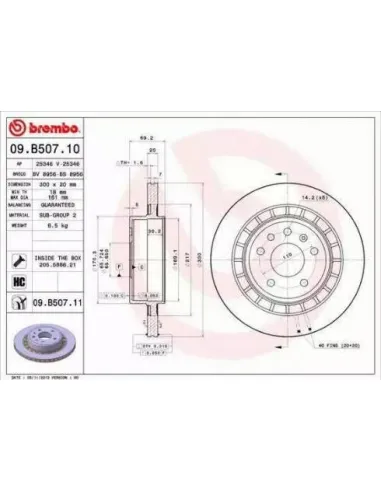 09.B507.10 Disco de freno Brembo