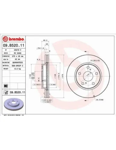 09.B520.11 Disco de freno Brembo