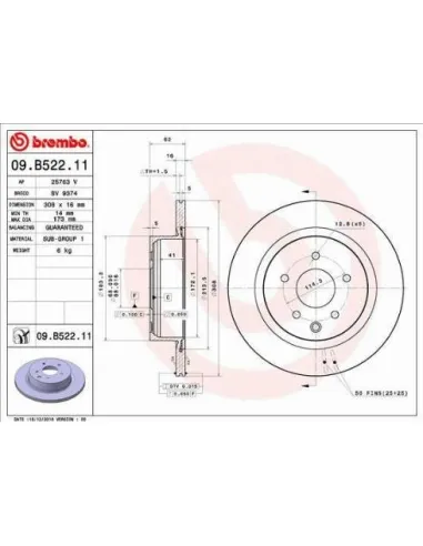 09.B522.11 Disco de freno Brembo