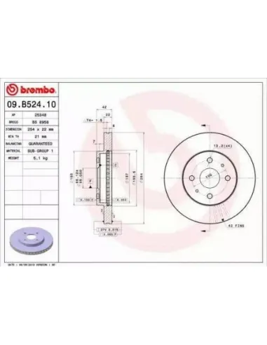 09.B524.10 Disco de freno Brembo