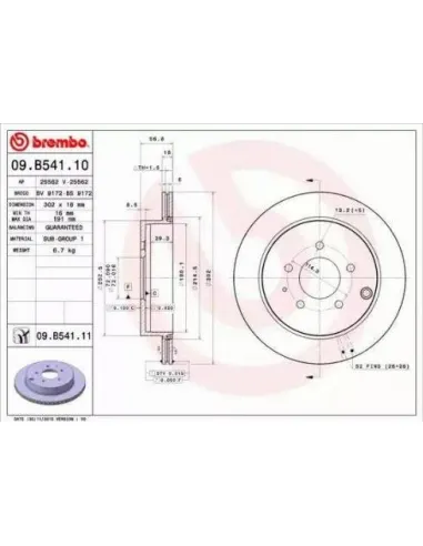 09.B541.11 Disco de freno Brembo