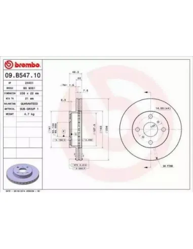 09.B547.10 Disco de freno Brembo