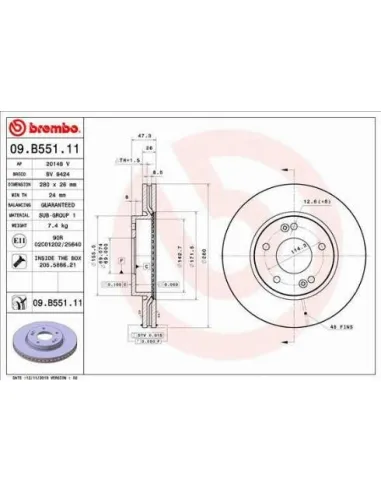 09.B551.11 Disco de freno Brembo