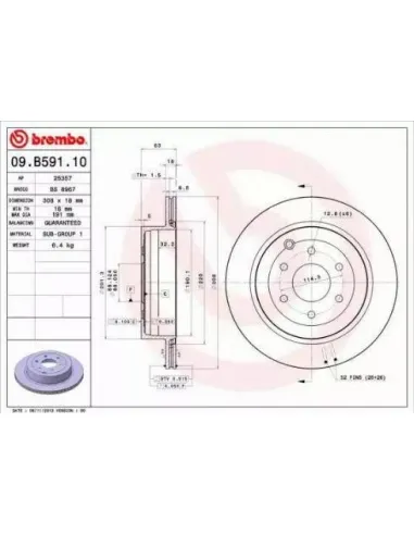 09.B591.10 Disco de freno Brembo