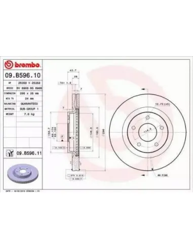 09.B596.11 Disco de freno Brembo