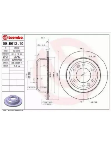 09.B612.10 Disco de freno Brembo