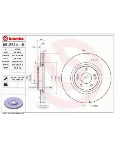 09.B614.10 Disco de freno Brembo