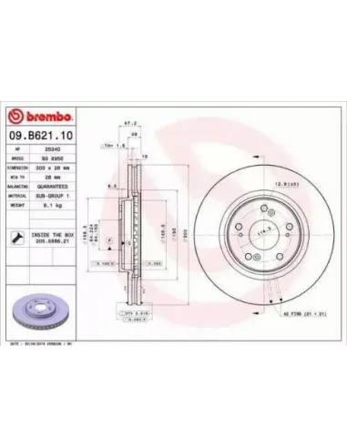 09.B621.10 Disco de freno Brembo