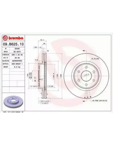 09.B625.10 Disco de freno Brembo