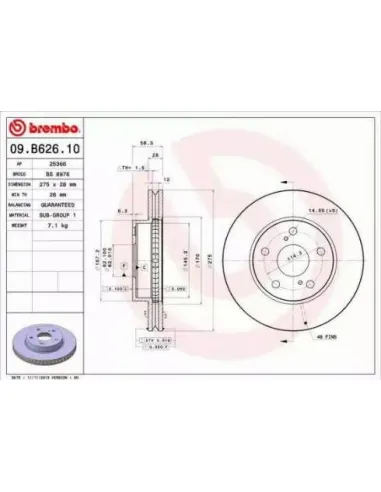 09.B626.10 Disco de freno Brembo