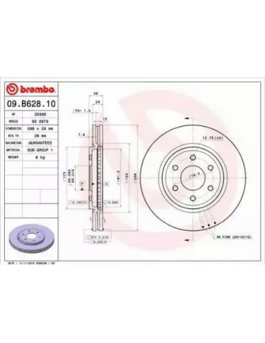 09.B628.10 Disco de freno Brembo