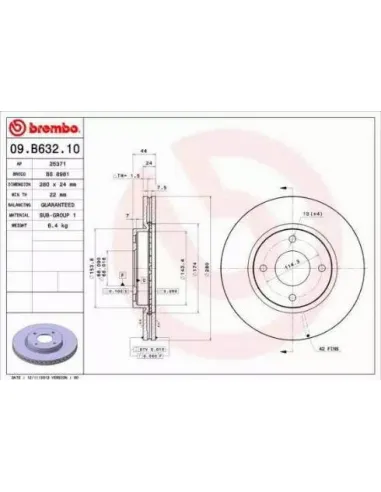 09.B632.10 Disco de freno Brembo