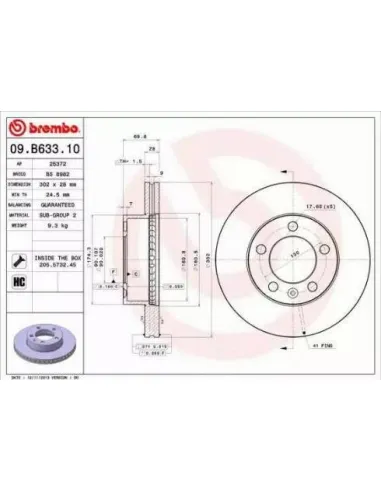 09.B633.10 Disco de freno Brembo