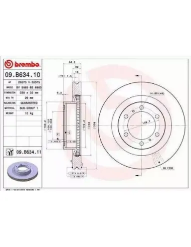 09.B634.10 Disco de freno Brembo