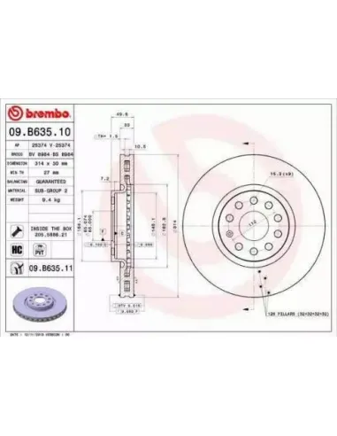 09.B635.10 Disco de freno Brembo