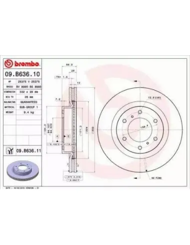 09.B636.10 Disco de freno Brembo