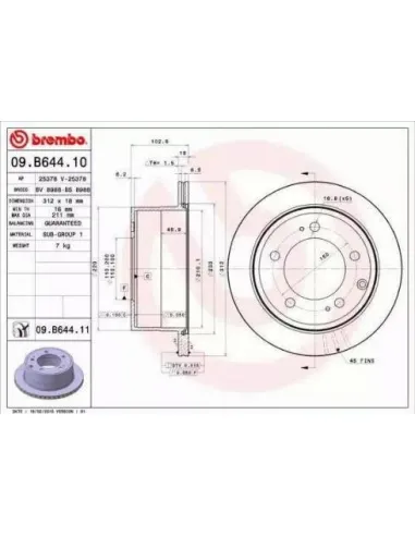 09.B644.10 Disco de freno Brembo