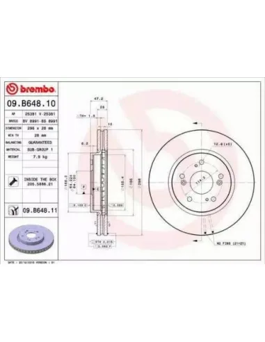 09.B648.10 Disco de freno Brembo