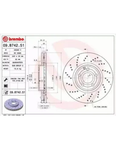 09.B742.51 Disco de freno Brembo