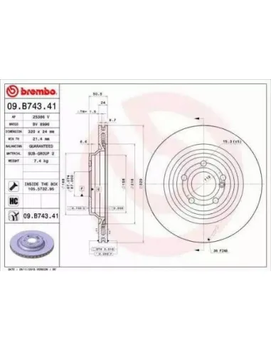 09.B743.41 Disco de freno Brembo