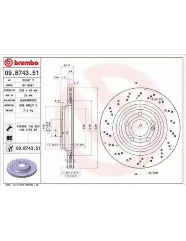 09.B743.51 Disco de freno Brembo