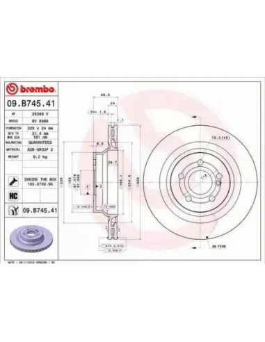 09.B745.41 Disco de freno Brembo